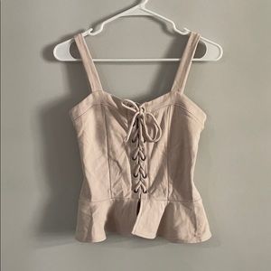 Aeropostale Pink Lace-Up Tank (S)